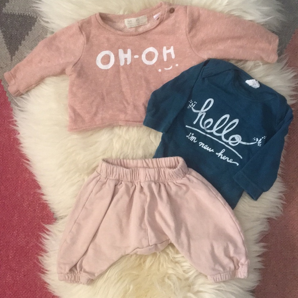 Lot of adorable baby girls clothes.
